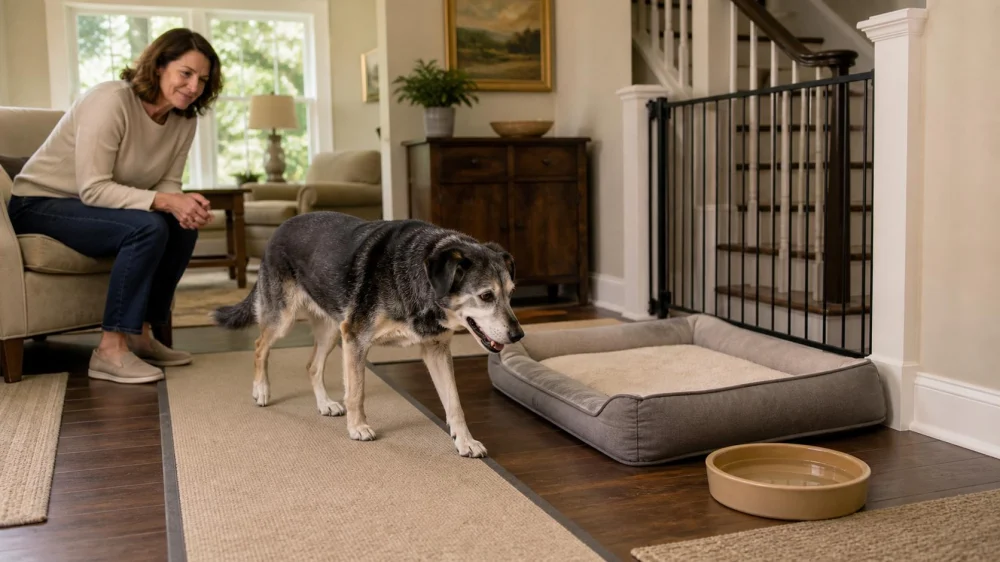 Senior Pet Home Setup: Traction, Access, and Rest