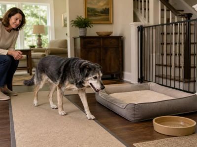 Senior Pet Home Setup: Traction, Access, and Rest