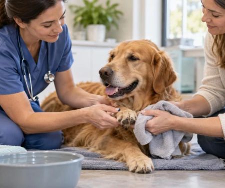 Pet Paw Cleaning: Rinse, Dry, Inspect, and Stop