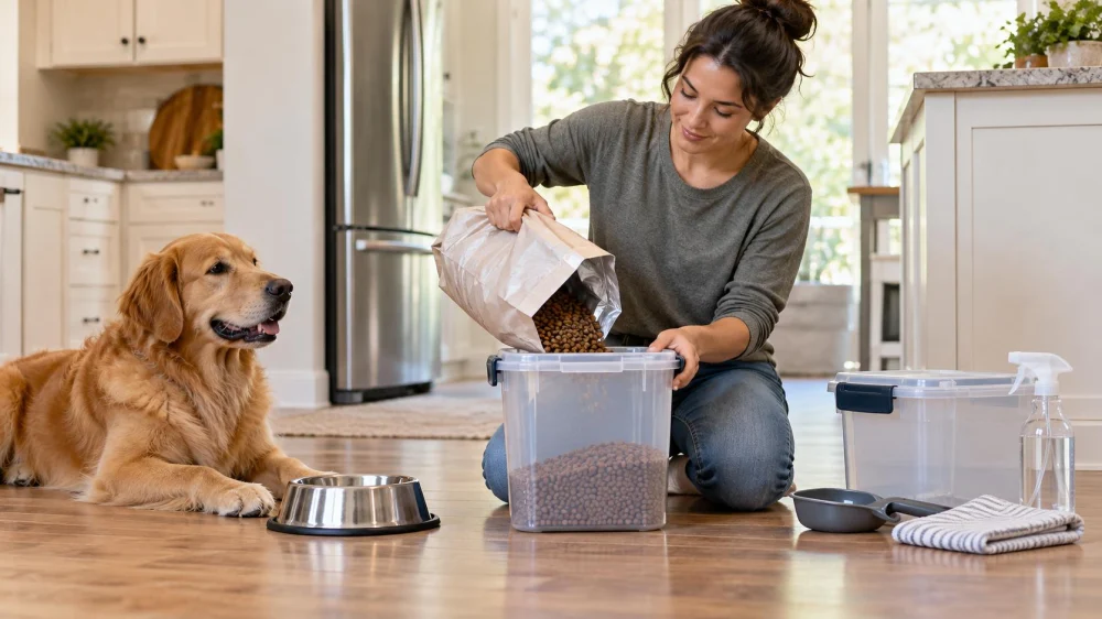 Pet Food Storage Bin: Seal, Label, and Cleaning